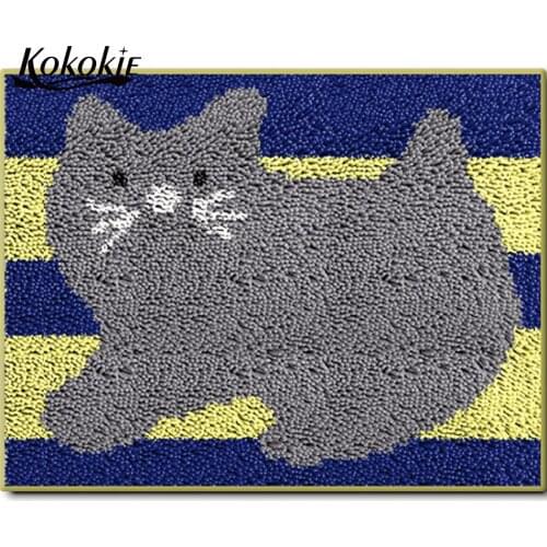 Latch hook kits rug vloerklee diy tapijt cross stitch kits cushion Crocheting embroidery needlework sets cartoon pattern mat