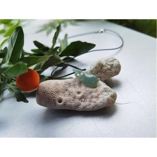 Natural Jade Vase Jadeite Emerald Necklace Carved Charm Jewellery Fashion Amulet for Men Women Lucky Gifts