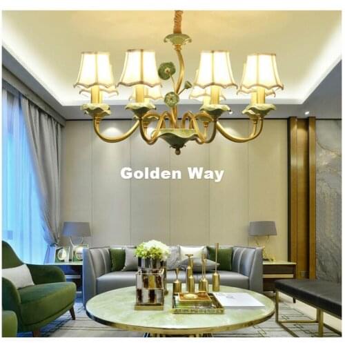 Newly Bronze Modern Copper Ceramic Chandelier for Bedroom Dining Living Room American Ceramic Luxury Chandelier Pendant Fixtures