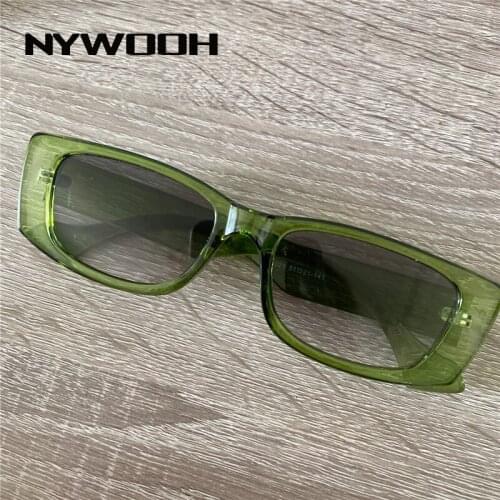 NYWOOH Vintage Sunglasses for Women Fashion Small Rectangle Sun Glasses Men Gradient Sunglass Retro Brand Designer Eyewear UV400