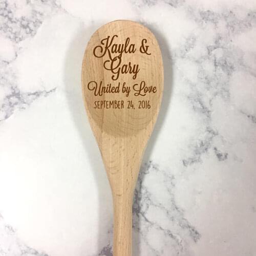 Personalized engraved bridal shower Wedding Wooden kitchen chilli spoons Housewarming Newlywed Gifts party favors