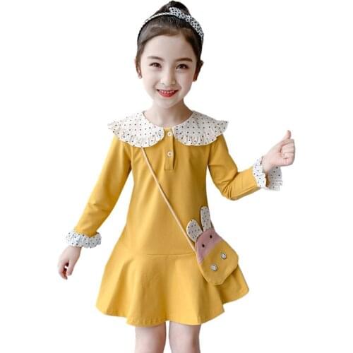 Girl Dress Free Bag Girls' Dresses Casual Style Children Dress Spring Autumn Costumes For Girls 6 8 10 12 14