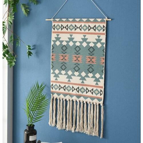 Tassel Bohemian Macrame Woven Wall Hanging Handmade Wall Hanging Decoration Wall Office Home Knitting Tapestry Tapestry