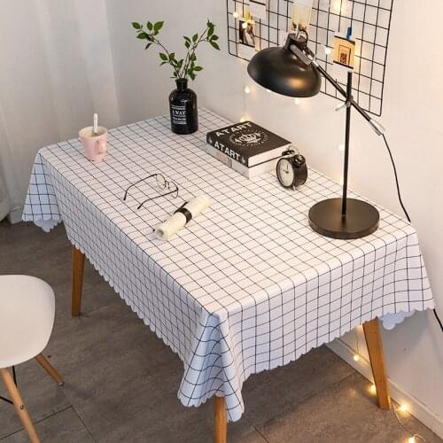 PVC plaid tablecloth waterproof oil-proof INS plastic Printed dining table cloth cover Home