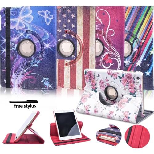 Tabet Case for Apple IPad 1/2/3 7.9 Inch Smart Tablet 360 Rotating Flip PU Leather Case Cover Auto Sleep Wake Stand Holder Shell