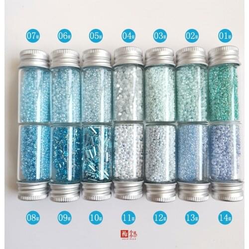 Blue 12g high quality embroidery beads handmade diy French three-dimensional woven loose beads rice beads materials
