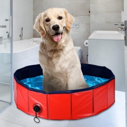 Foldable Dog Paddling Pool Folding Bathtub Tub Swimming Pool Pet Shop Bathing Dog Cat Pet Kid Swimming Pools Bathtub