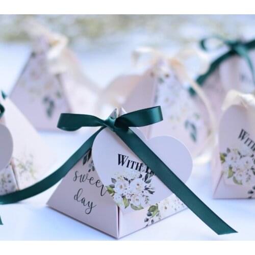 "Sweet Day" Forest Style Wedding Favors Candy Boxes for Guest Table Decor Bomboniera Baby Shower Sugar Chocolate Gift Box