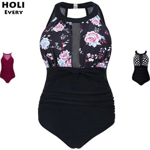 One piece Swimsuit Plus Large Size Women 2019 Female Swimwear Stroj One-piece Bathing Suit Ba Lady Big For Fat Swim Wear Badpak