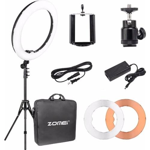Cadiso 18" Dimmable LED Ring Light 5500k Output SMD LED Youtube Video and Makeup Ring Light with Tripod Stand Carry Bag