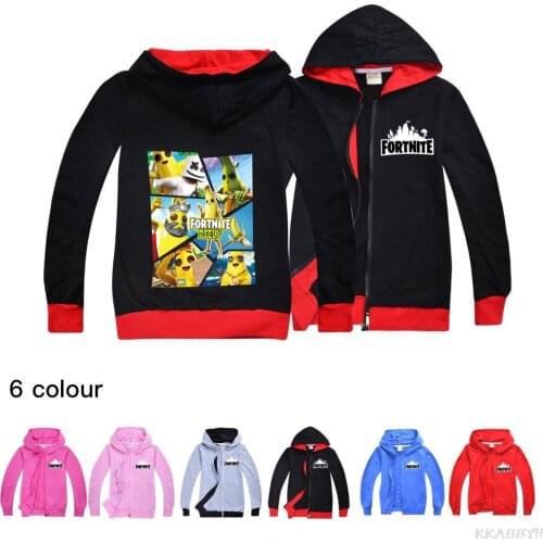 Spring Autumn Fortnite Girls Windbreaker Coat Jackets Baby Kids Hooded Outwear For Baby Kids Coats Jacket Fortnite Clothing