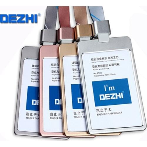 High Quality Metal Badge Holder Plus Style ID IC Card Case with Lanyard,LOGO Customize Holder,Low Price Exhibition Supplies