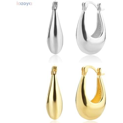 Lozoya 925 Sterling Silver Hollow Circle Earring Piercing Loops Huggies Hoops Plain Polishing Women Luxury Jewelry Jewelry