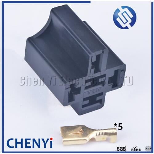 1 Set 5 Pin not waterproof auto connector plug female 6.3 car wiring harness repair connectors plug relay plug connector