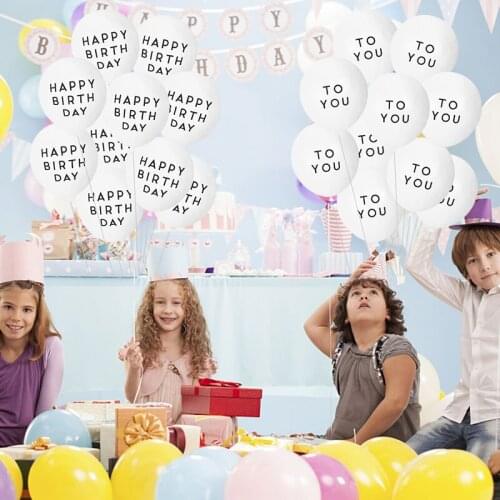 10/15pcs Happy Birthday To You White Latex Balloon With Confetti Balloons for Baby Shower Kids Birthday Party Decorations Globos