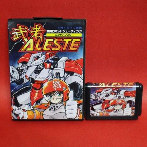 Aleste 16 bit MD card with Retail box for Sega MegaDrive Video Game console system