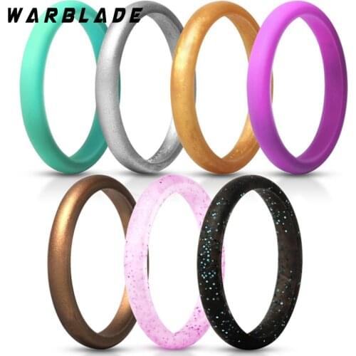 2018 New 2.7mm Hypoallergenic Crossfit Flexible Sports Silicone Finger Ring Food Grade FDA Silicone Ring For Women Wedding Rings