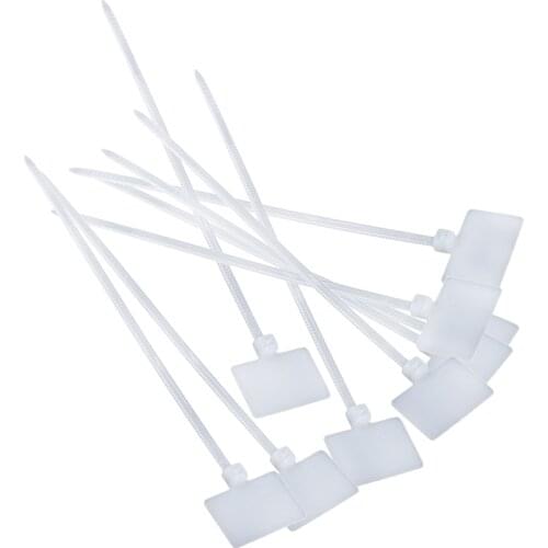 50Pcs Nylon Cable Tie Label Self-Locking Network Zipper Trim Wrap Ring Line Label