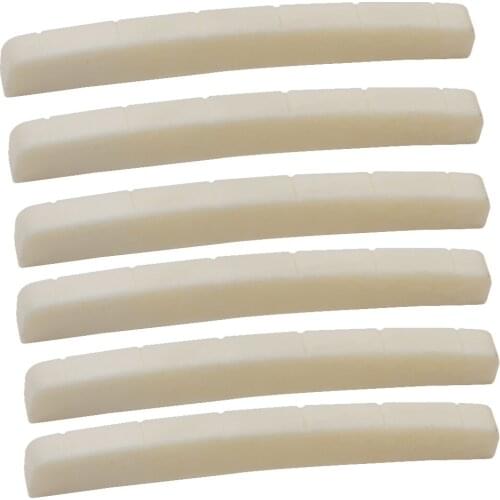 6 Pieces Slotted Nuts Material for ST TL Electric Guitar, Beige