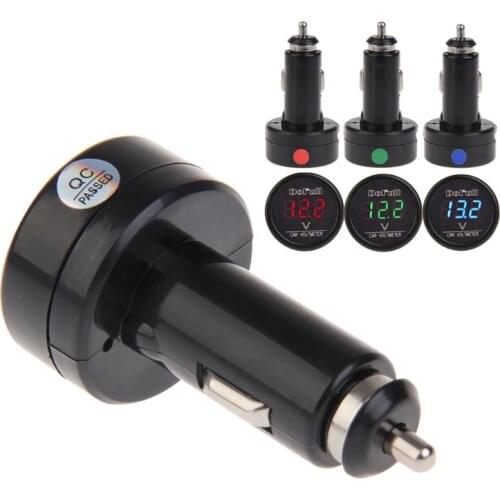 Car Charger Car Cigarette Lighter Digital Car Voltmeter Charger Voltage Meter Safety Voltage Monitor RGB