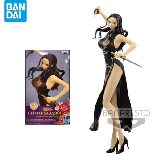 Bandai One Piece Figure Nico Robin Anime Model Gift Anime Character New 25cm Doll Black Cheongsam Statue Collect Toy for Kids