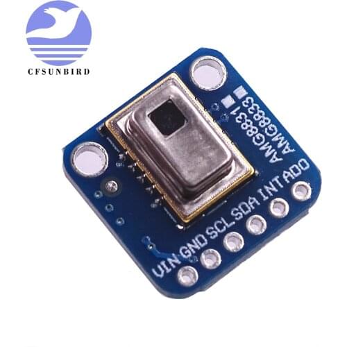 AMG8833 3-5v 8*8 I2C IR Infrared Temperature Thermal Camera Imaging Sensors Grid-EYE Breakout Board For Arduino Raspberry Pi