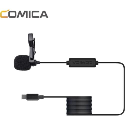 Comica CVM-V01SP(UC) Lavalier Microphone Clip-on Omnidirectional Mic Super Shielding for Type-C Interface Smartphones