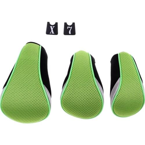 Pack of 3 Golf Driver Wood Head Covers Rescue Headcover with Interchangeable Number Tags for Golf Accessories