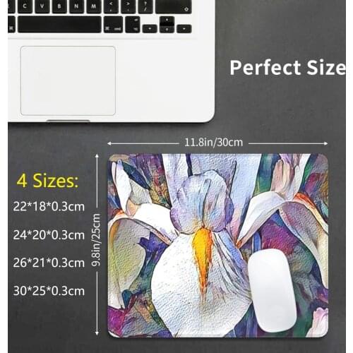 Iris Of Snow Mouse Pad DIY Print Iris Bloom Blossom Kestrelle Water Colour Plant Bulb Flower Flora