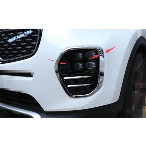 Lapetus New Style ! Exterior For KIA Sportage 2016 2017 2018 ABS Front Face Foglight Fog Light Lamp Cover Trim 2 Piece / Set