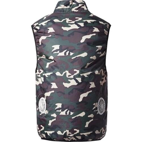 Summer Sport Fan Air Condition Cool Man Woman Travel Ultralight Brand Hood Outdoor Design Down Vest Clothes Jacket Sun Protect