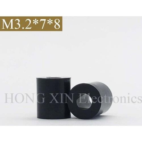 【M3.2*7*8】Black ABS Rround spacer standoff Nylon Non-Threaded Spacer Round Hollow Standoff Washer