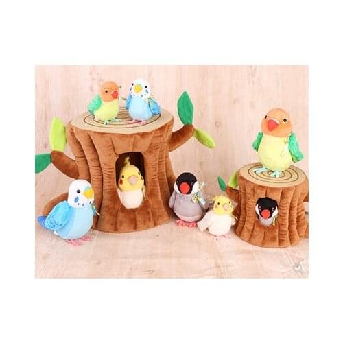 14cm Mini Cockatiel Plush Toys Super Cute Lovebird Stuffed Animals Toy Budgerigar Birds For Children Baby Birthday Gift