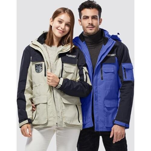 Couple Jacket 2021 Winter Three-in-One Detachable Jacket Windproof Casual Top S-4XL Jacket Mens Windbreaker Chaqueta De Hombre