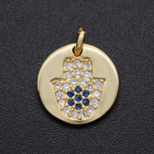 14x11mm 100% CZ Zircon DIY Jewelry Hamsa Hand Charm Pendant Wholesale Necklace Making Charms Fashion Jewellery Pendants