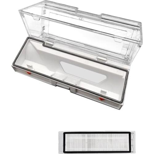 Dust Box Parts for Xiaomi Robotic Roborock S55 S51 S50 Vacuum Cleaner Robot Dustbin Box with Filter Accessroies
