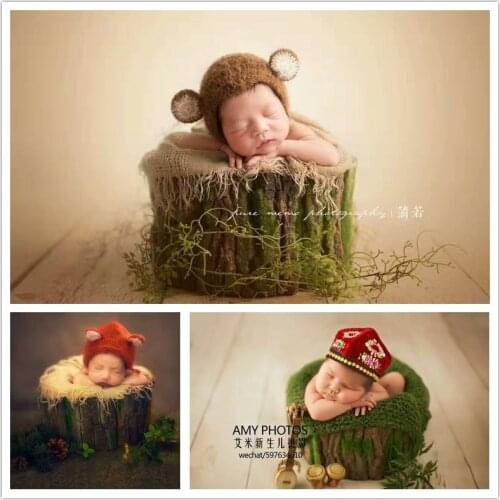 Photo Studio Newborn Photography Props Baby Hundred Days Photo Basket Background Bark Styling Kid Room Decoration Shooting Props