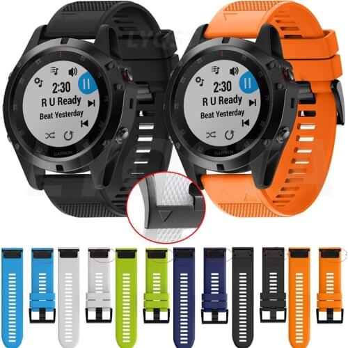 26 22mm Watchband for Garmin Fenix 5X 5 5S Plus 6 6S 6X 3 HR 935 945 bracelet Quick Release Silicone Easy fit Wrist Band Straps