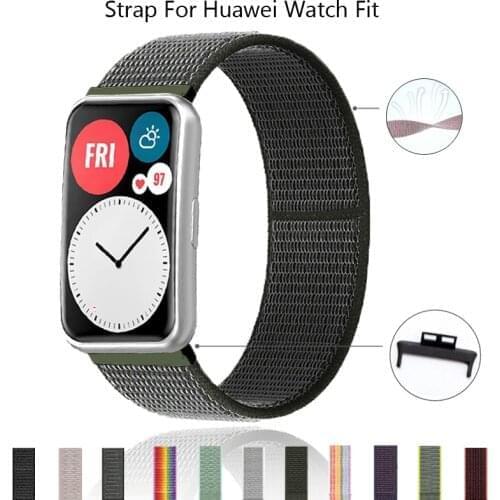 Nylon Loop Strap for Huawei Watch Fit Replacement Sport Wristband Smart Watch belt for huawei fit 2021 new Bracelet Accessories
