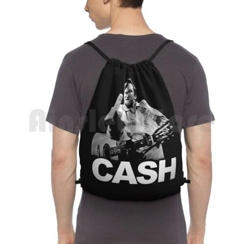 Johnny Cash Backpack Drawstring Bag Riding Climbing Gym Bag Cool Legendary Johny Johnny Money Coutry Punk And Roll You