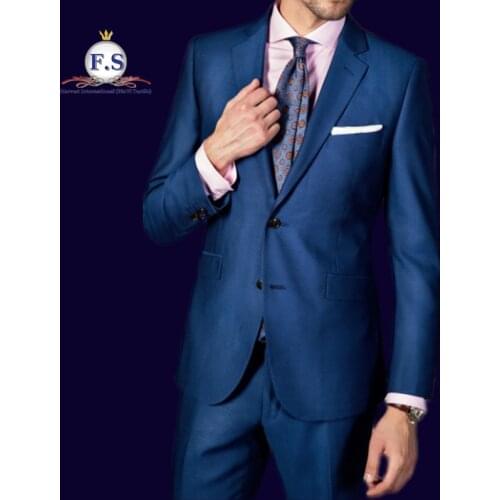 Made to measure super 130s pure wool SOLID 2pc Slim Fit mens suits half canvassed