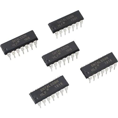 SN74LS00 SN74LS02 SN74LS04 SN74LS08 SN74LS32 DIP Logic IC, Integrated Circuit electronics chips for NAND calculations