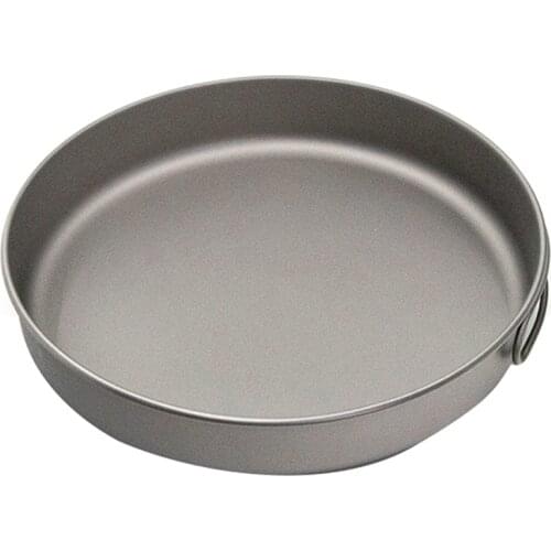 Outdoor Ultralight Titanium Frypan Camping Hiking Picnic Cooking Frying Pan Titanium Pan Utensils Hiking Picnic Cooking Picnic