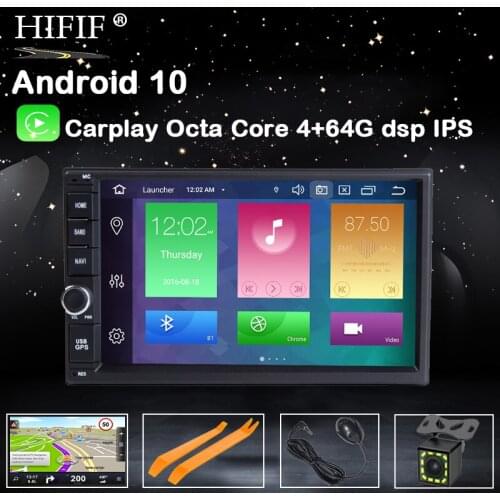 4G RAM Android 10 Auto Radio Octa Core 7 Inch 2DIN Universal Car NO DVD player GPS Stereo Audio Head unit Support DAB DVR OBD