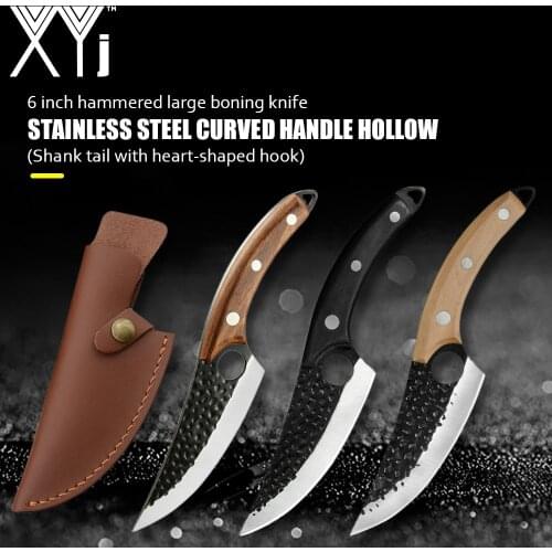 XYj Cleaver Slaughter 6 inch Stainless Steel Knife Leather Cover Sheath Serbian Sword Blade Camping Hunting Knife Accessory
