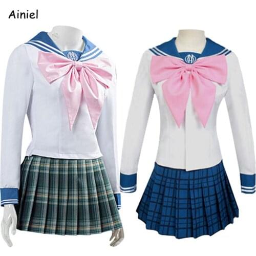 Anime Dangan Ronpa Danganronpa Sayaka Maizono Wig Cosplay Costumes Salior Suit Uniform Skirt Shoes Halloween Costumes for Women