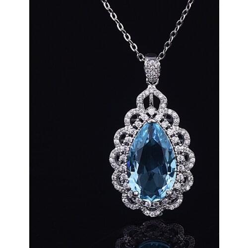 MENGYI New Vintage Big Water Drop Cubic Zircon 9 2 5 Pendant Necklaces For Women Luxury Wedding/Anniversary Jewelry Party Gift