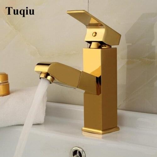 Vidric Faucet Gold Bathroom Basin Faucet Single Handle Single Hole Mixer Tap Deck Mounted Hot And Cold Tap Sink Brass Faucet