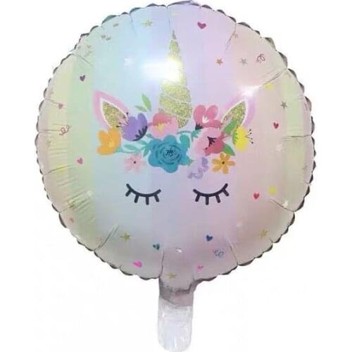 10Pcs 18"Giant Unicorn round Balloons Inflatable Rainbow Animal Balloon Baby Shower Toys Birthday Party Decoration Supplies