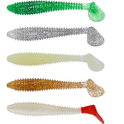 10Pcs Soft Baits 100mm 8.5g Fishing Lures T-tail Silicone Bait Iscas Artificial Para Pesca Worms Fishing Wobblers Leurre Peche